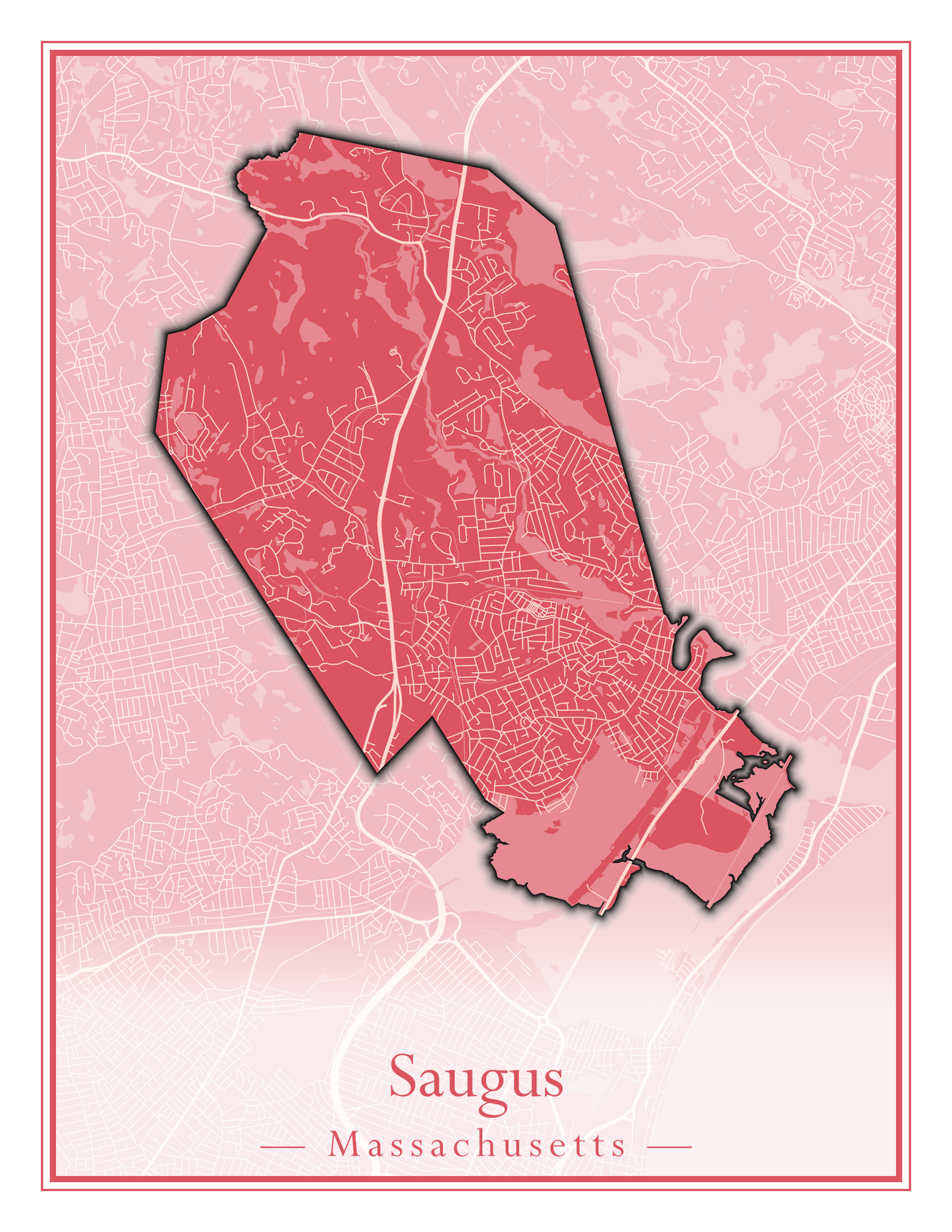 Massachusetts Towns - Street Map (Sandwich - Scituate)