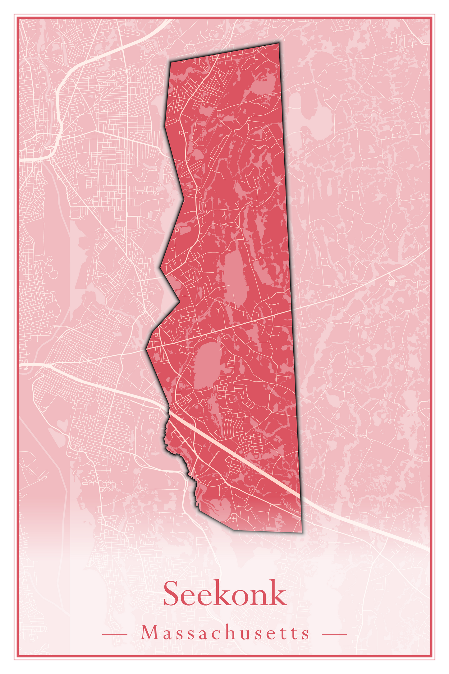 Massachusetts Towns - Street Map (Seekonk - Shelburne)