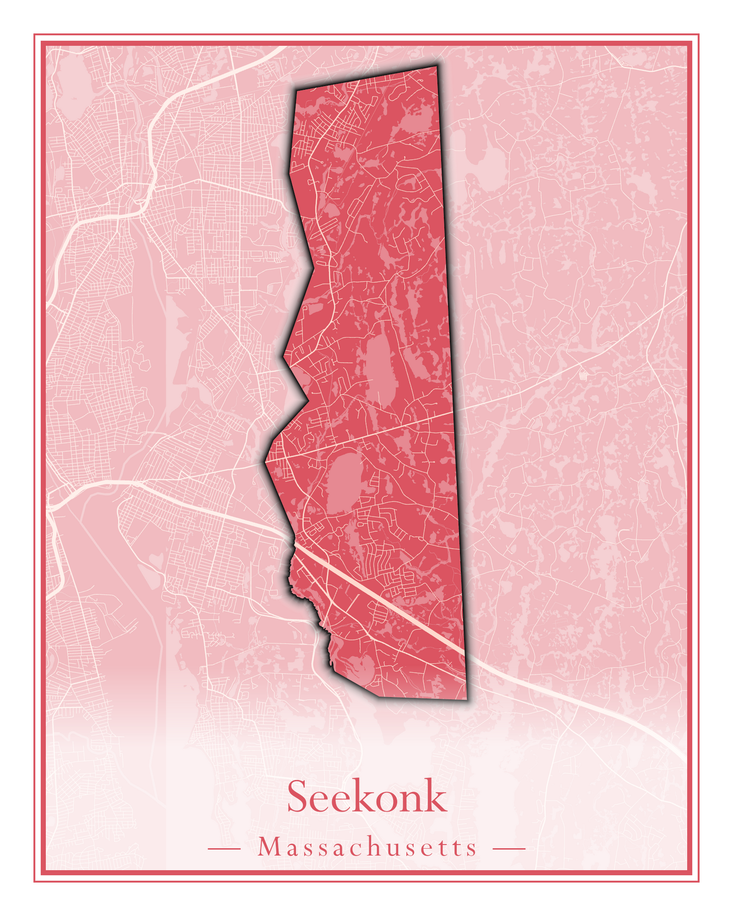 Massachusetts Towns - Street Map (Seekonk - Shelburne)