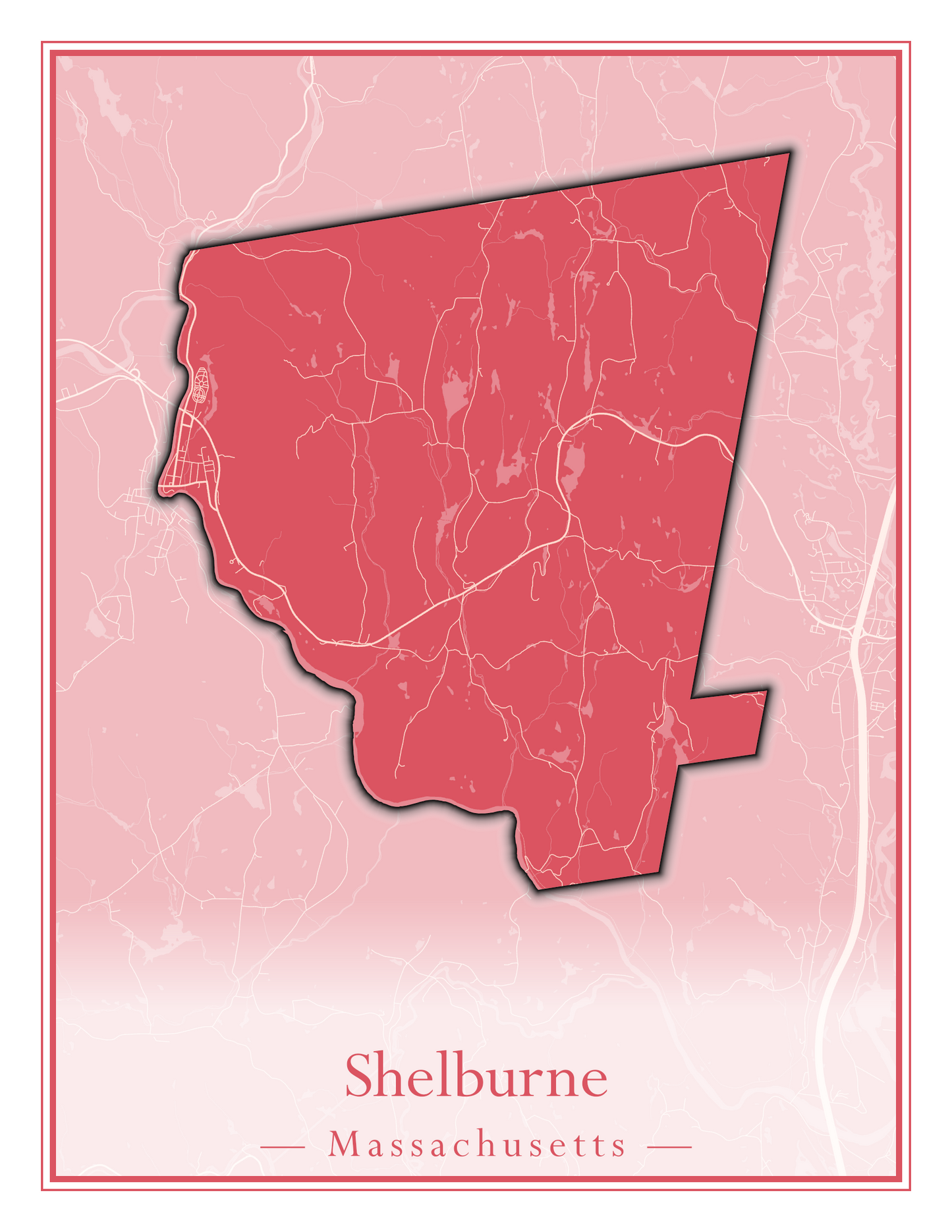 Massachusetts Towns - Street Map (Seekonk - Shelburne)