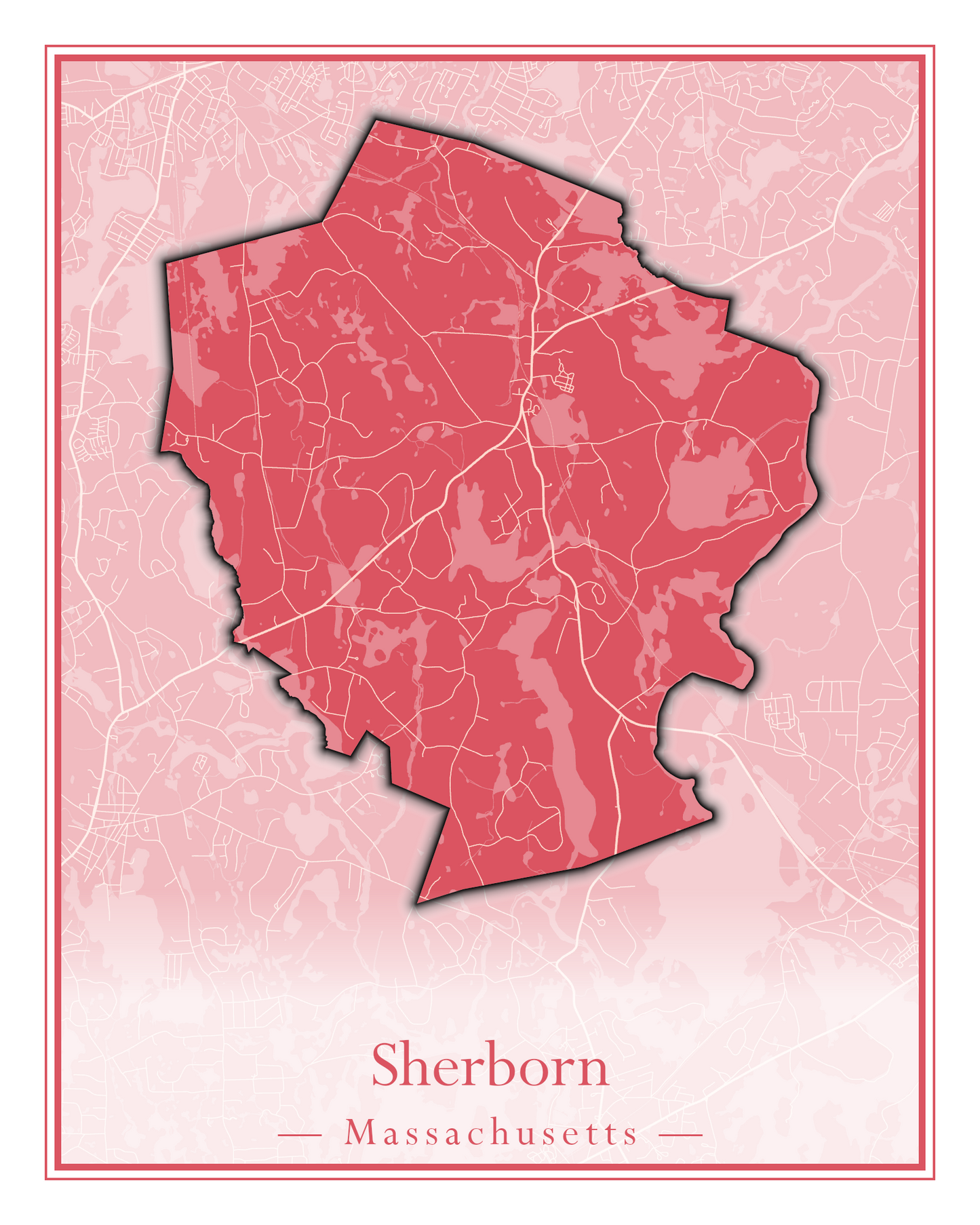 Massachusetts Towns - Street Map (Sherborn - Shutesbury)