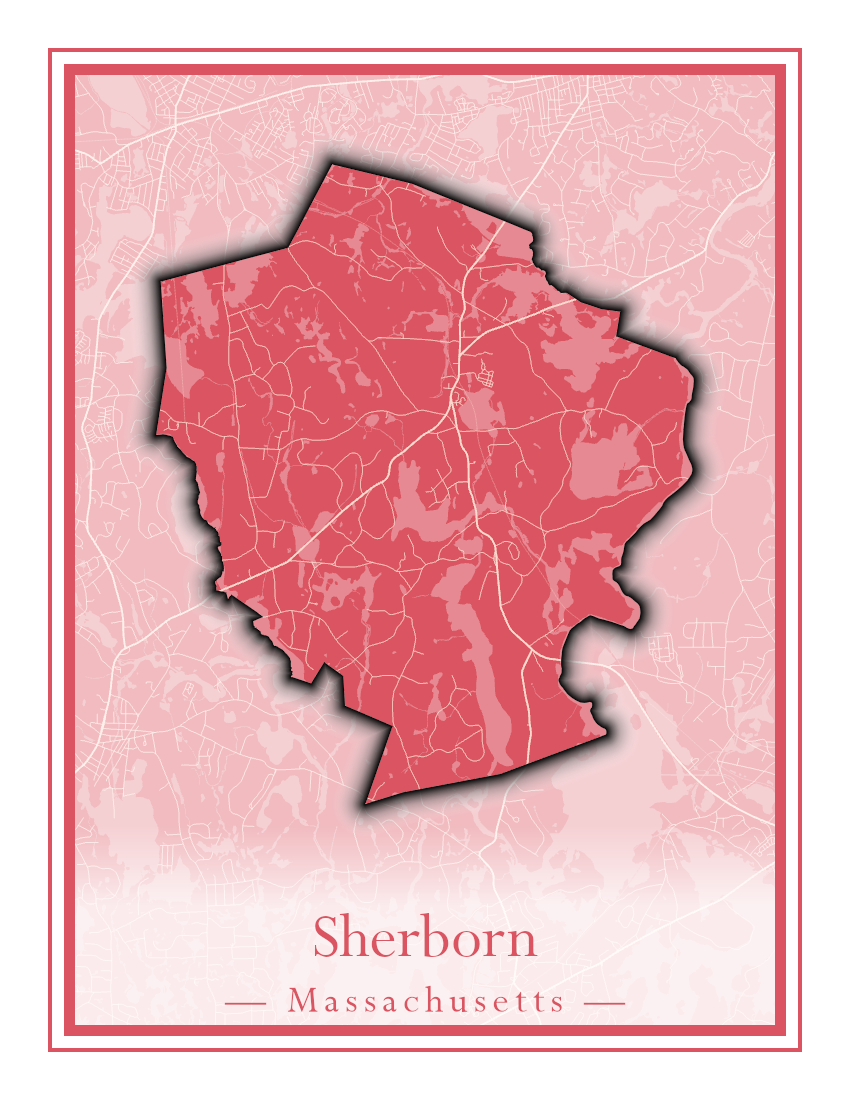 Massachusetts Towns - Street Map (Sherborn - Shutesbury)