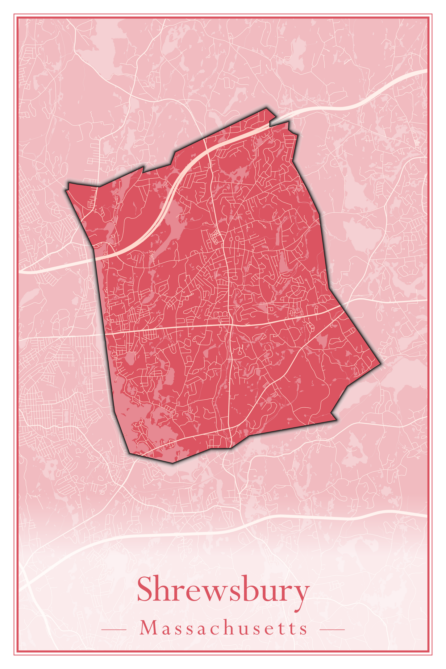 Massachusetts Towns - Street Map (Sherborn - Shutesbury)