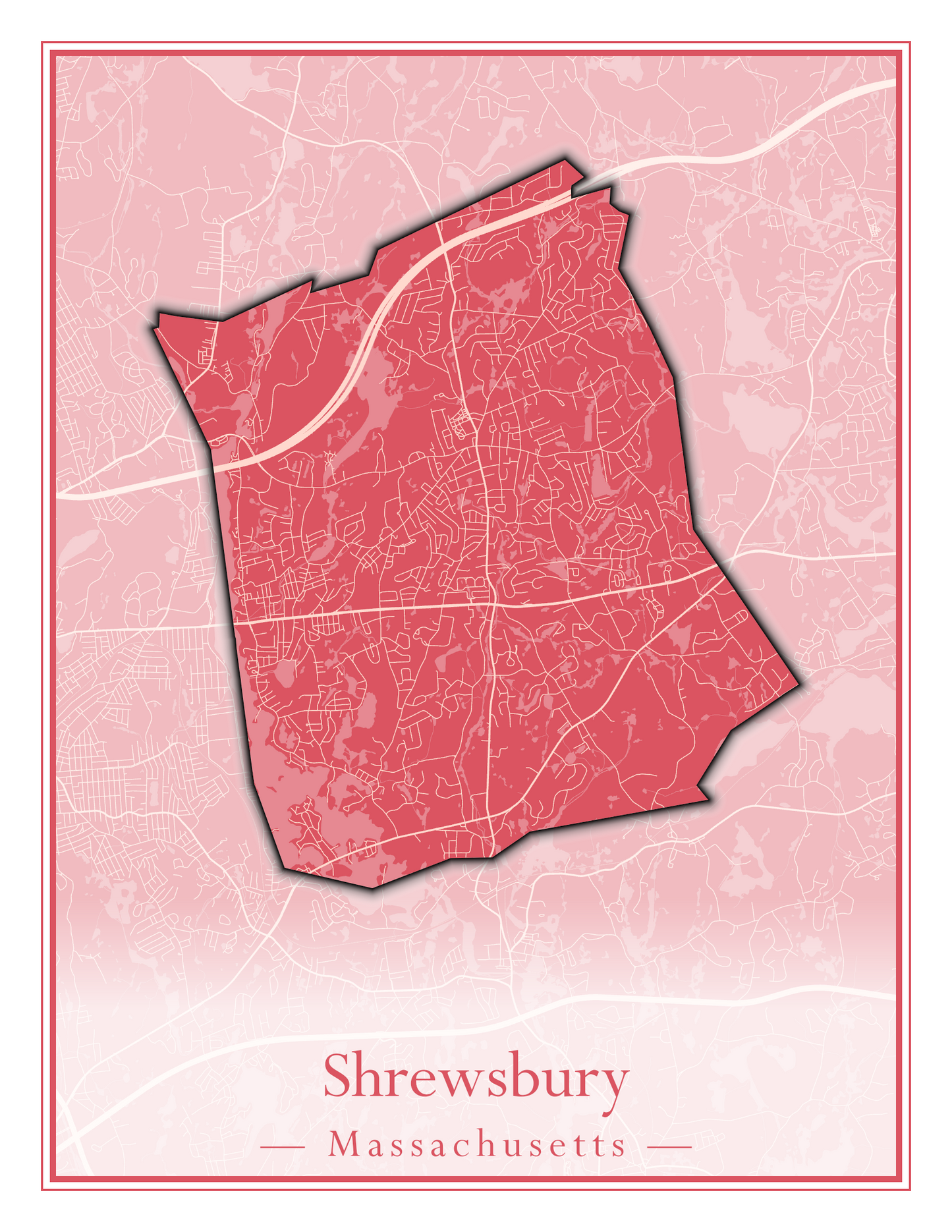 Massachusetts Towns - Street Map (Sherborn - Shutesbury)