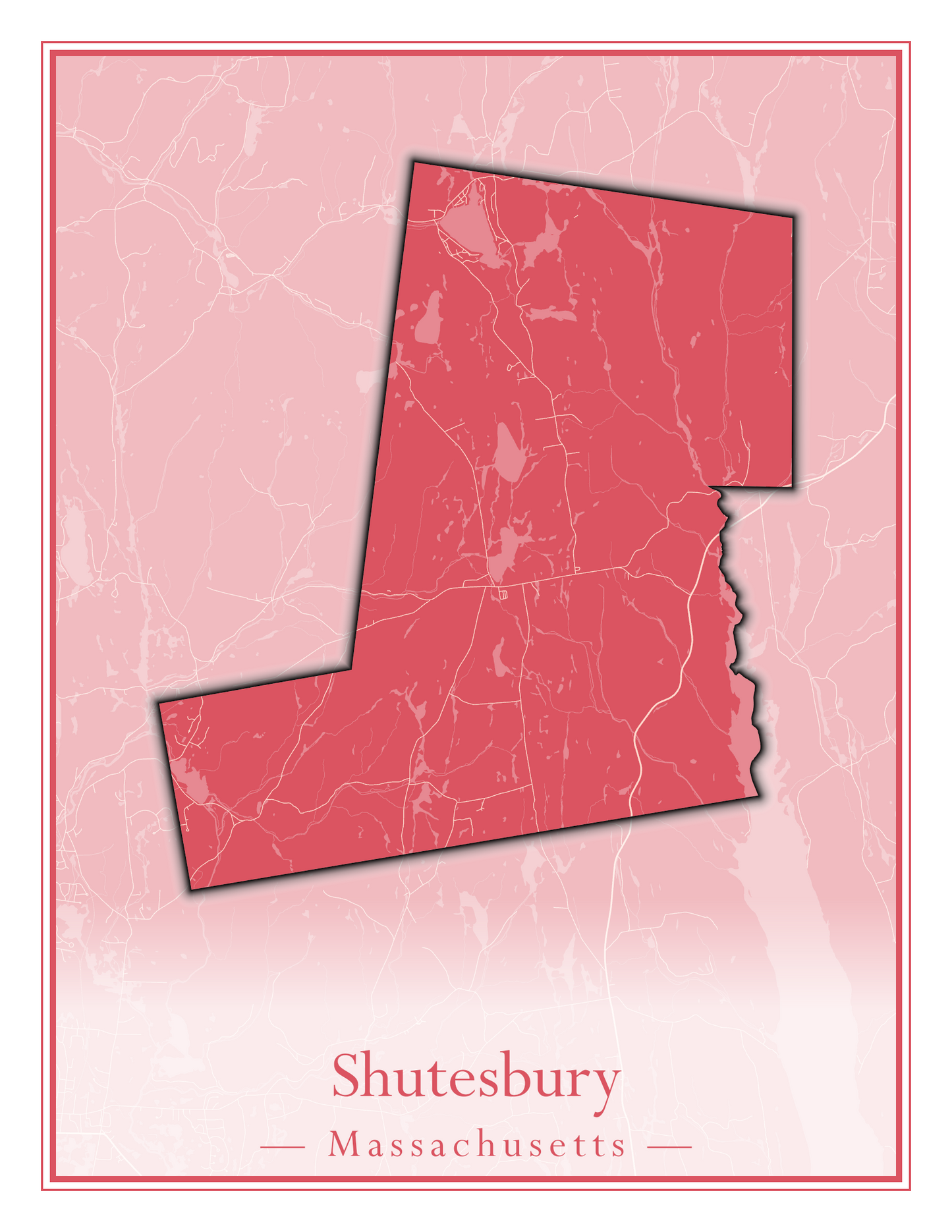 Massachusetts Towns - Street Map (Sherborn - Shutesbury)