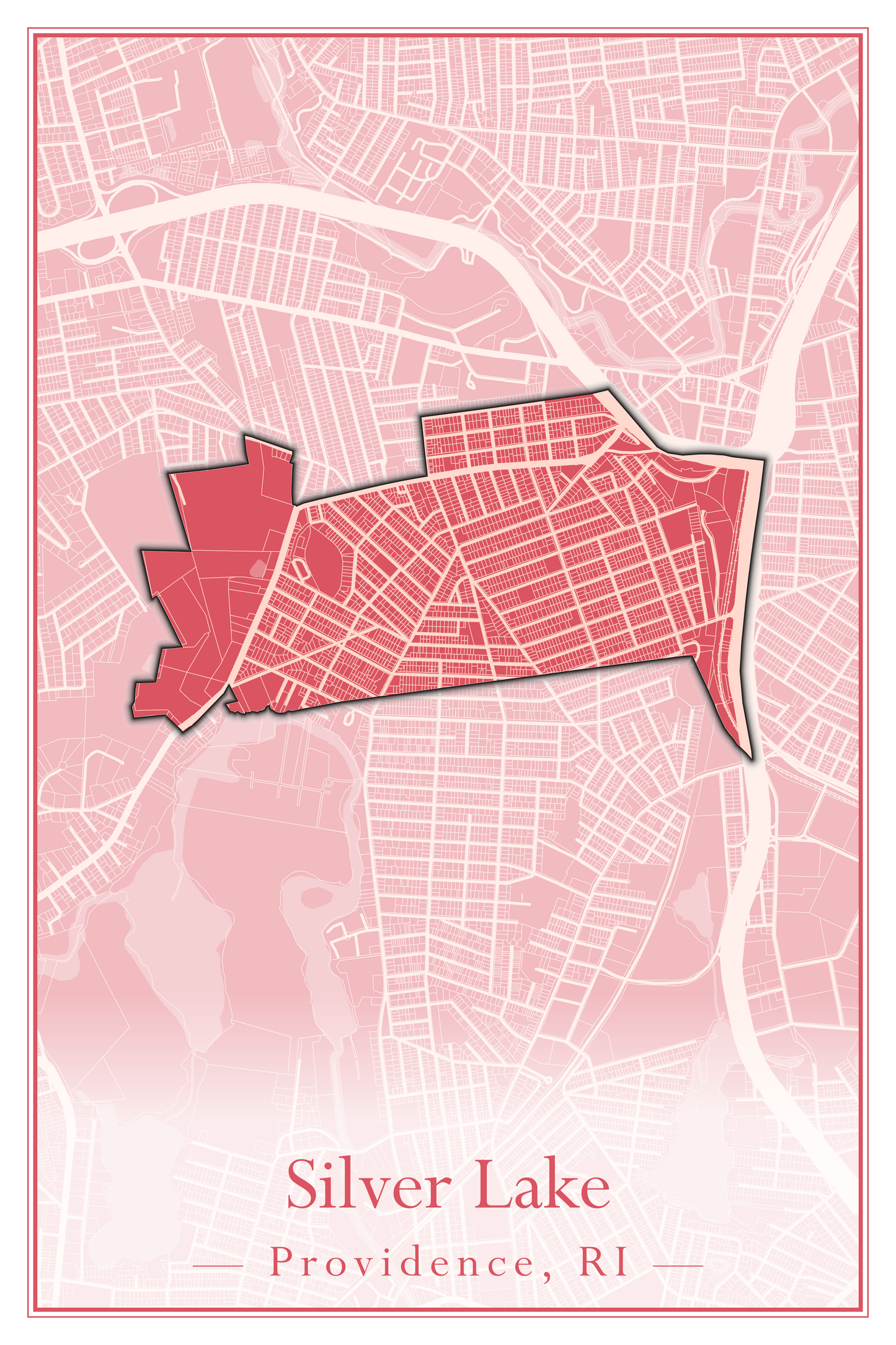 Providence Neighborhoods - Street Map (Silver Lake - Upper South Providence)