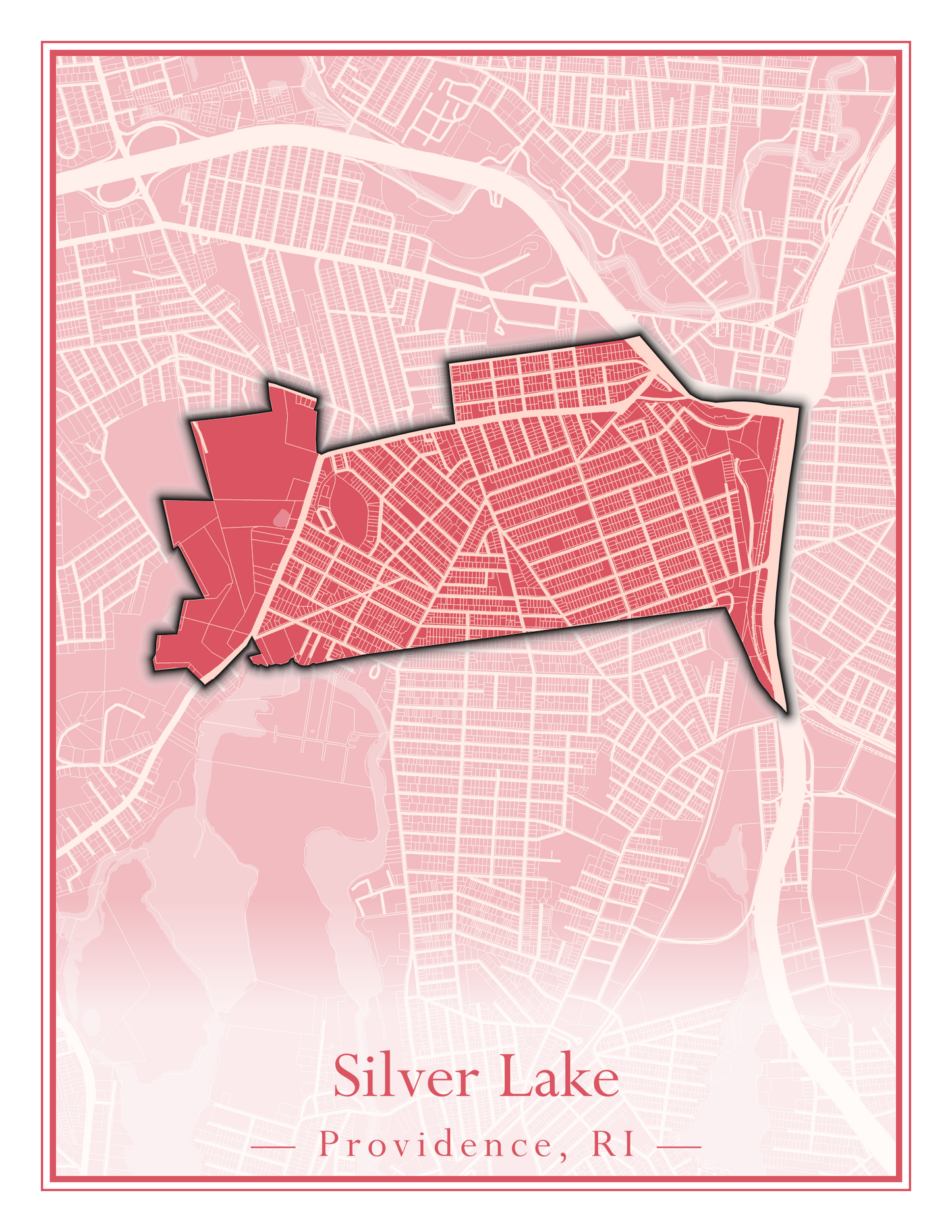 Providence Neighborhoods - Street Map (Silver Lake - Upper South Providence)