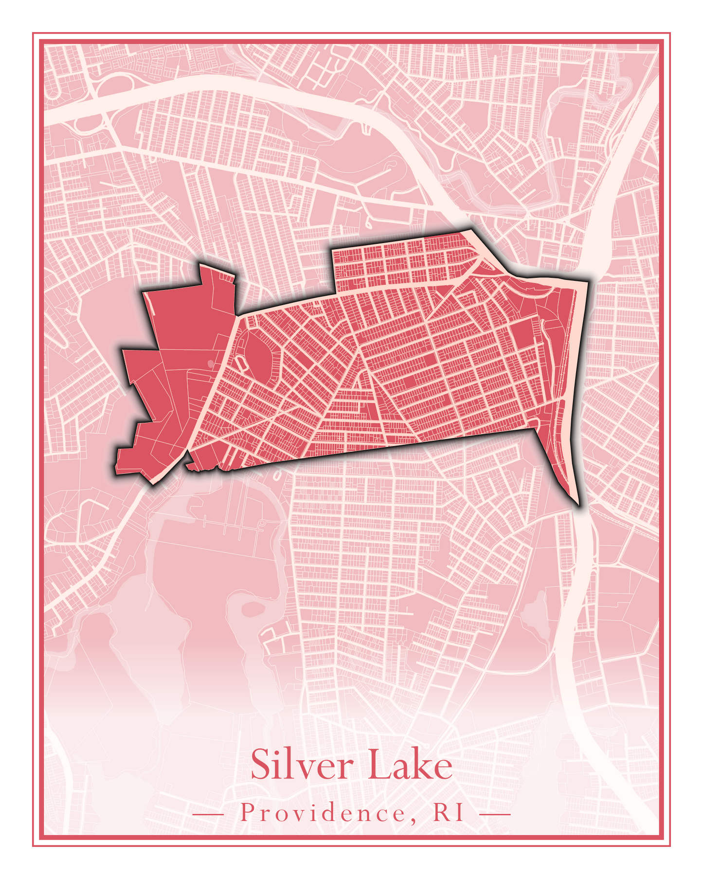 Providence Neighborhoods - Street Map (Silver Lake - Upper South Providence)