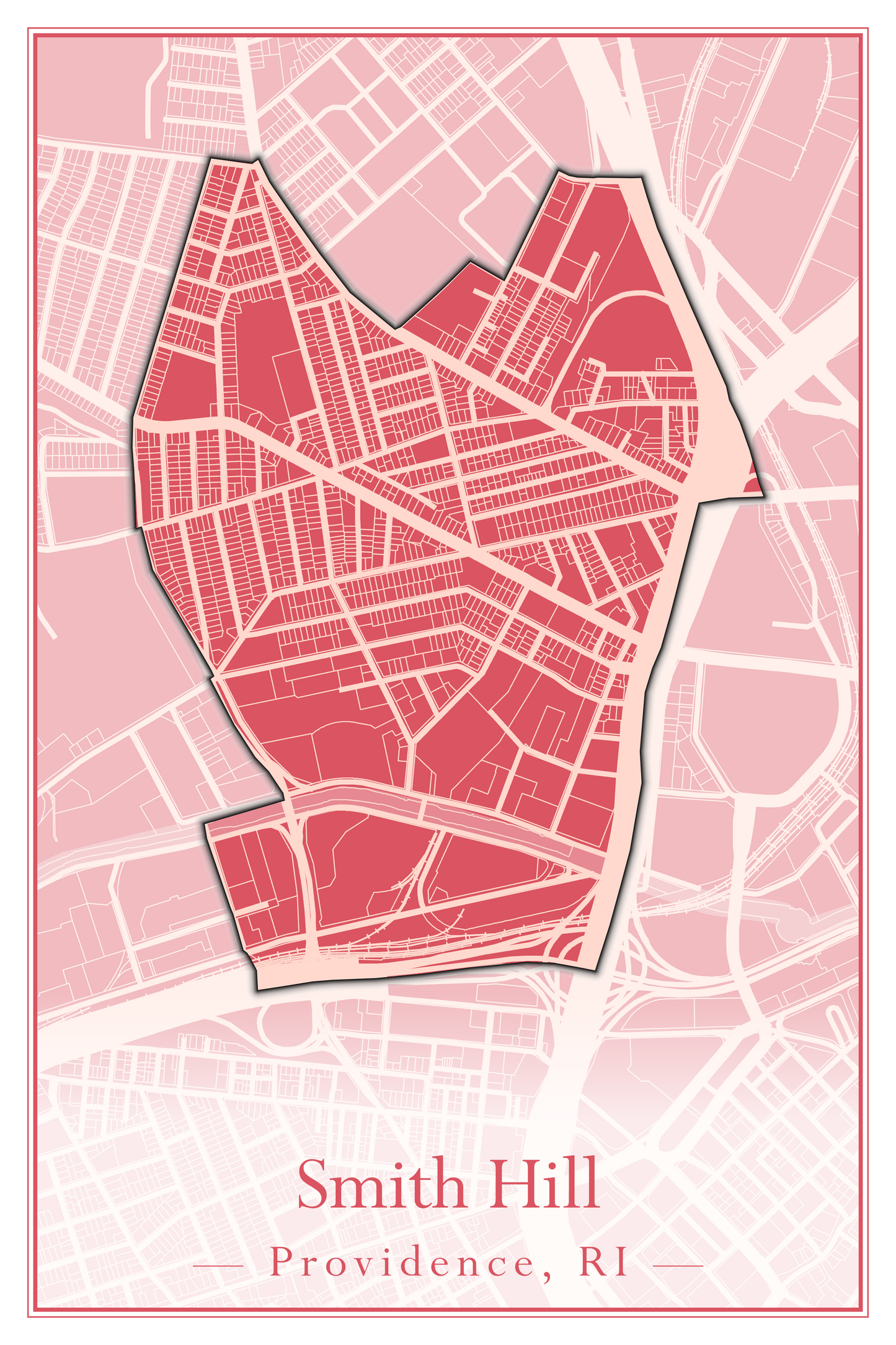 Providence Neighborhoods - Street Map (Silver Lake - Upper South Providence)