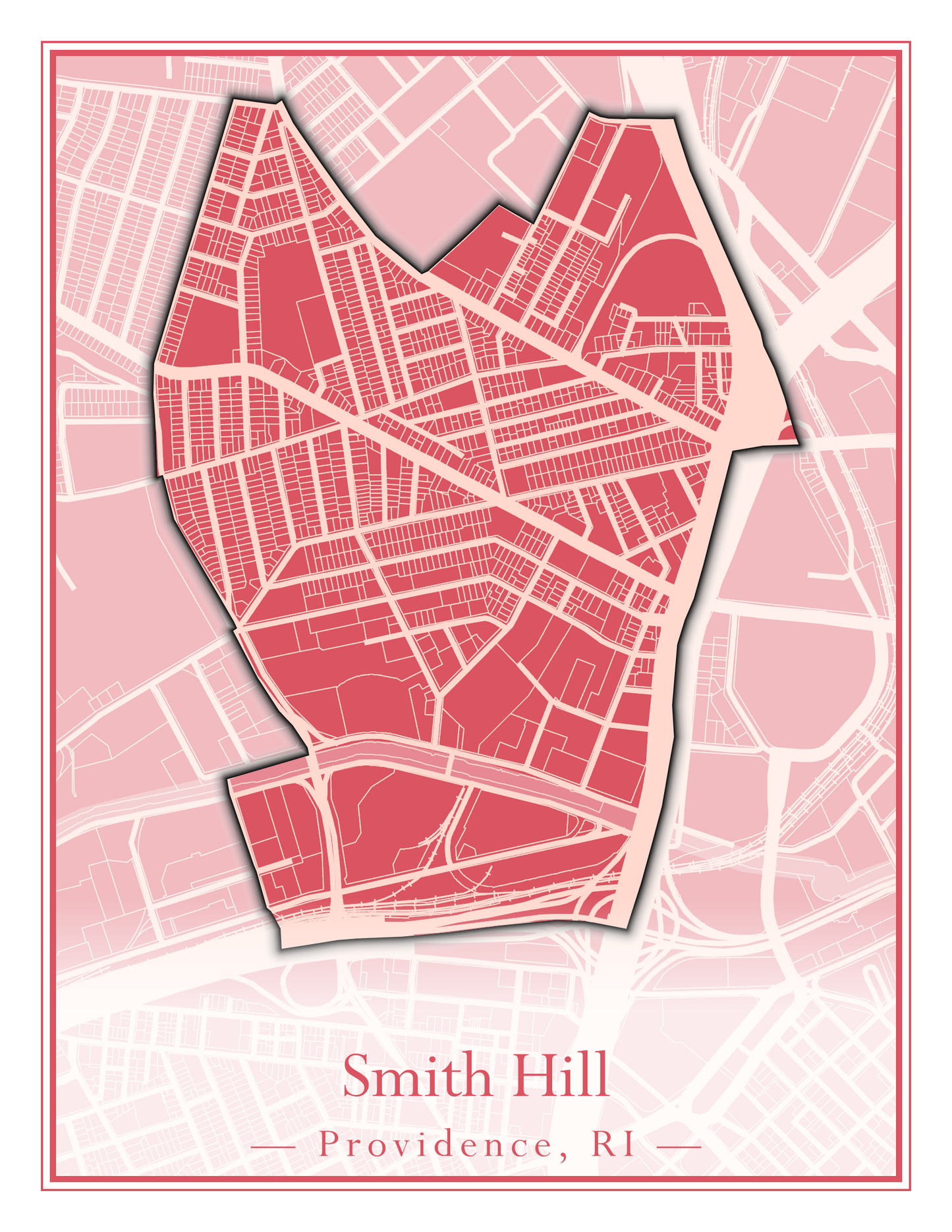 Providence Neighborhoods - Street Map (Silver Lake - Upper South Providence)