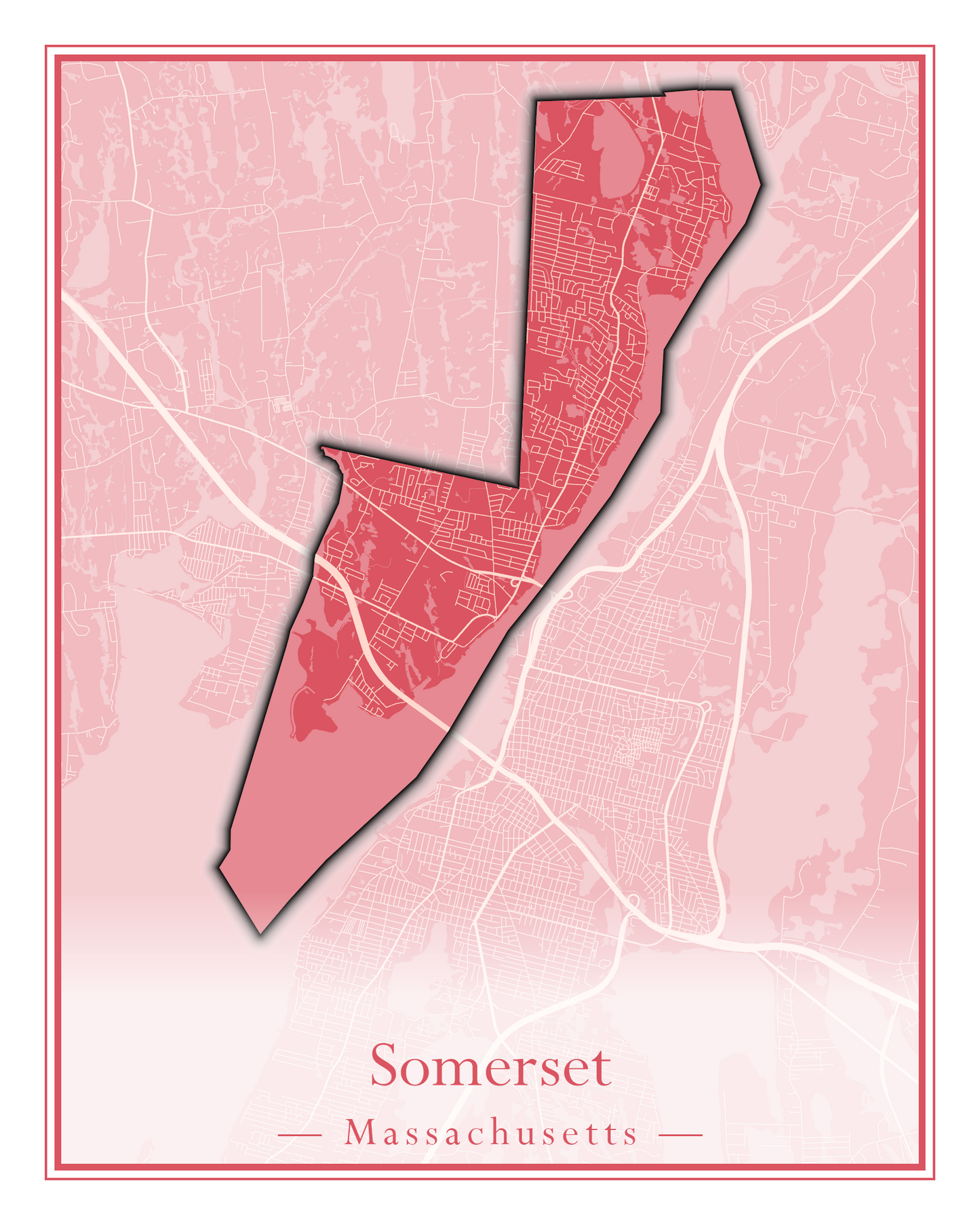 Massachusetts Towns - Street Map (Somerset - Southampton)