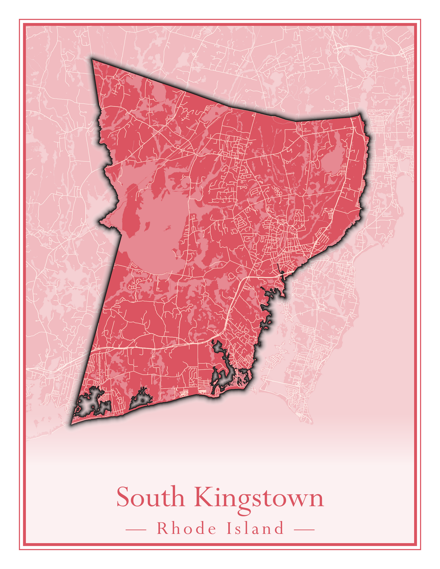 Rhode Island Towns - Street Map (Richmond - South Kingstown)